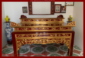 Bàn thờ An Gian ba cấp gỗ hương đá